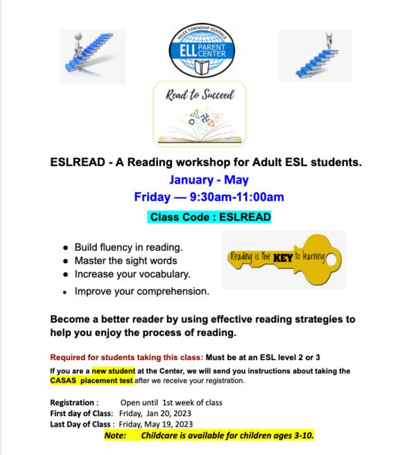 ESLREAD - A Reading workshop for Adult ESL students
